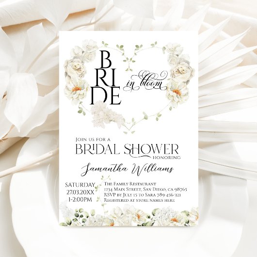 花嫁イン開花フローラハートブライダルシャワー 招待状