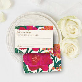 花嫁イン開花ブライダルシャワーアドバイスとウィッシュ エンクロージャーカード