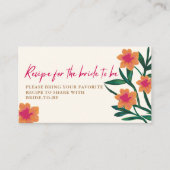 花嫁イン開花ブライダルシャワー共有Aレシピ エンクロージャーカード (正面)