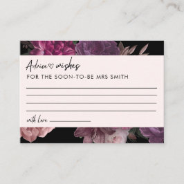 花嫁イン開花ブラックフローラブライダルシャワーアドバイス エンクロージャーカード