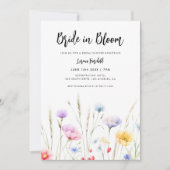 花嫁イン開花モダンワイルドフラワーブライダルシャワー 招待状 (正面)