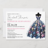 花嫁イン開花ワイルドフラワーズブライダルシャワー 招待状 (正面)