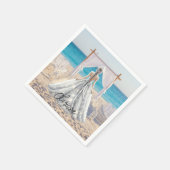 花嫁ウェディングデービーチ結婚式ファンシーガウンブライダル スタンダードカクテルナプキン (角)