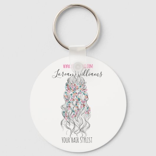 花嫁ウェーブヘアフローラリースヘアスタイリングブランディング キーホルダー (正面)