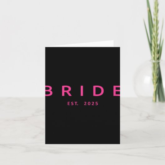 花嫁エスト。2025ピンクブライダルシャワー結婚ズバロ カード (正面)