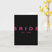 花嫁エスト。2025ピンクブライダルシャワー結婚ズバロ カード (黄色い花)