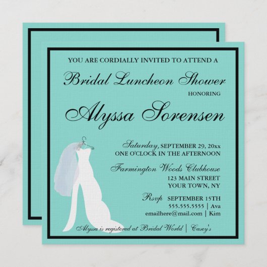 花嫁エレガントここ来の花嫁シャワーパーティー (正面/裏面)