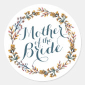 花嫁エレガントなウェディングステッカーのお母さん ラウンドシール (正面)