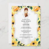花嫁エレガントのドレ結婚スフローライエローデイジー  招待状 (正面)