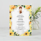 花嫁エレガントのドレ結婚スフローライエローデイジー  招待状 (スタンド正面)