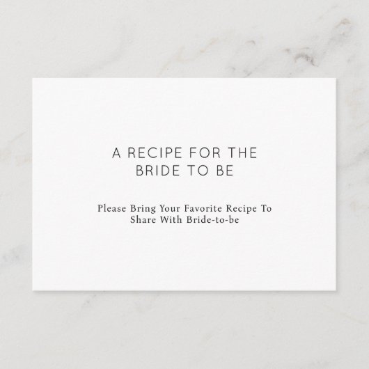 花嫁エレガントのレシピをミニマルにする エンクロージャーカード (正面)