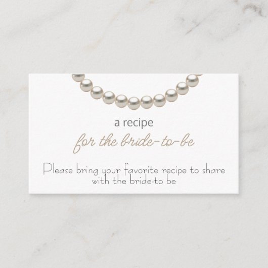 花嫁エレガントの真珠のレシピ エンクロージャーカード (正面)