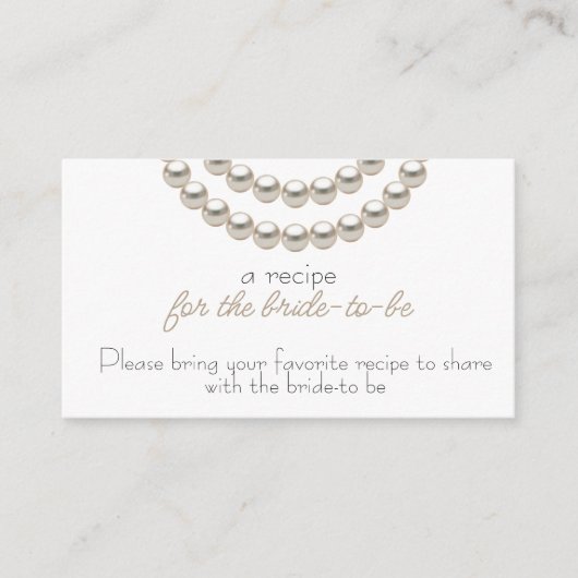 花嫁エレガントの真珠のレシピ エンクロージャーカード (正面)