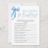 花嫁エレガントの試合を知る青い最高の弓 招待状 (正面)