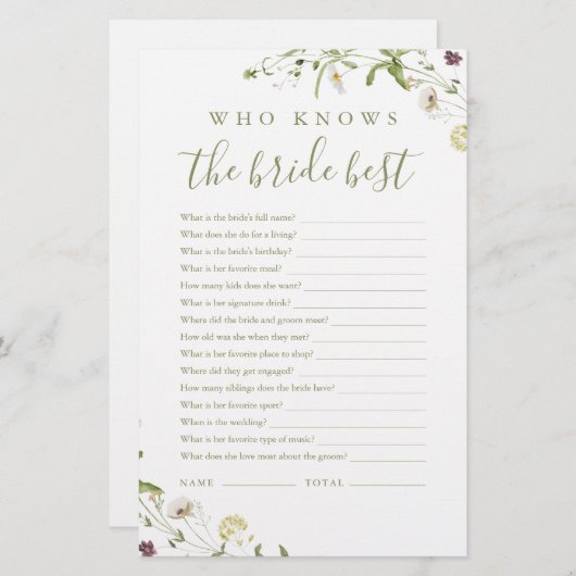 花嫁エレガントの遊びを知る野最高の花 (正面/裏面)