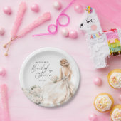 花嫁エレガントへガウンブライダルシャワーレシピ ペーパープレート (パーティー)