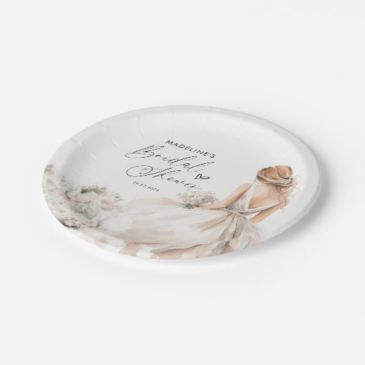 花嫁エレガントへガウンブライダルシャワーレシピ ペーパープレート (アングル)