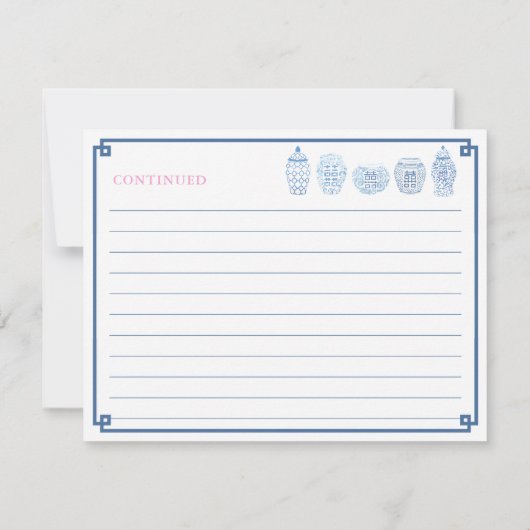 花嫁エレガントカード用のピンクとネイビーブルーのアドバイス 招待状 (裏面)