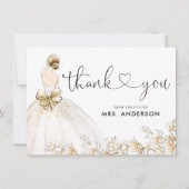 花嫁エレガントガウンドレス金ゴールドフローラブライダルシャワー (正面)