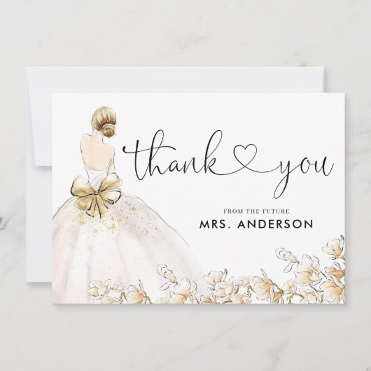 花嫁エレガントガウンドレス金ゴールドフローラブライダルシャワー (正面)