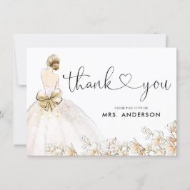 花嫁エレガントガウンドレス金ゴールドフローラブライダルシャワー