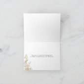 花嫁エレガントガウンドレス金ゴールドフローラブライダルシャワー サンキューカード (内部)