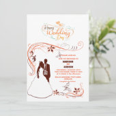 花嫁エレガントクラシックシルエ結婚ット 招待状 (スタンド正面)