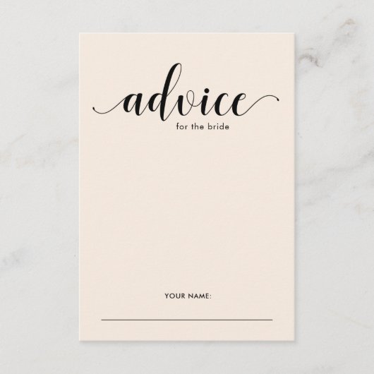 花嫁エレガントシャワーゲーム用赤面アドバイス アドバイスカード (正面)