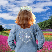 花嫁エレガントハート&デイジーフラワーズデニムジャケット デニムジャケット