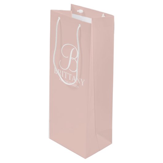 花嫁エレガントパーソナライズされた付き ワインギフトバッグ (正面アングル)