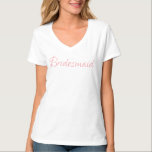 花嫁エレガントピンク Tシャツ<br><div class="desc">友達、バチェロレッテ、リハーサルと一緒に衣服する素敵なブライスメイドTシャツ。誰もがあなたは花嫁のメイドを知らせなさい。ピンクのショートパンツ、ジーンズ、ショートスカートが少し可愛カジュアルい。この可愛らしいTシャツの中で見るとどんなに可愛い。 beladoradesigns@gmail.com</div>