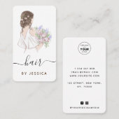 花嫁エレガントフローラ波形ヘアスタイル編みロゴ追加 名刺 (正面/裏面)