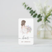 花嫁エレガントフローラ波形ヘアスタイル編みロゴ追加 名刺 (スタンド正面)