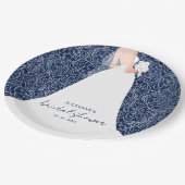 花嫁エレガントブライダルシャワーネイビーブルー ペーパープレート (アングル)