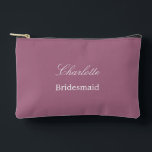 花嫁エレガントメイドマウブアクセサリーポーチ アクセサリーポーチ<br><div class="desc">Bridesmaid Mauve Accessories Pouch，ご注文の前にエレガント、オンラインのパーソナライズテンプレートを使用して、Bridesmaidの名前をパーソナライズしてください。パーソナル化テンプレートは、カートに追加する前に関連するデザインを適宜変更することにより、メイド・オブ・オーナー（花嫁付き添い人）などの他のゲストロール用に文字をパーソナライズするために容易に使用され結婚る。どのもし文字のフォントサイズも変更したい場合は、ご注文の前に「デザインツールを使って編集クリック」を「更に」に変更してカスタマイズ下さい。</div>