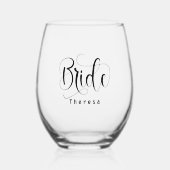 花嫁エレガント書お洒落台本 ステムなしワイングラス (正面)