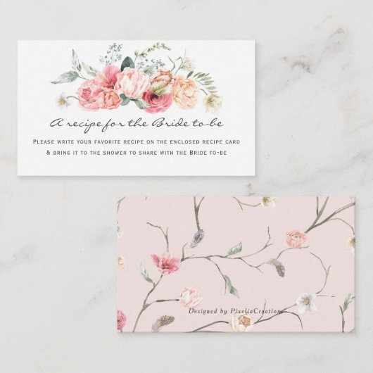 花嫁エレガント用水色フローラレシピ  エンクロージャーカード (正面/裏面)