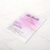 花嫁オンクラウド9水彩金ゴールドブライダルシャワー 箔招待状 (回転した状態)