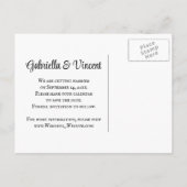 花嫁カウボーイブーツひまわり結婚式の日付を保存 案内ポストカード (裏面)