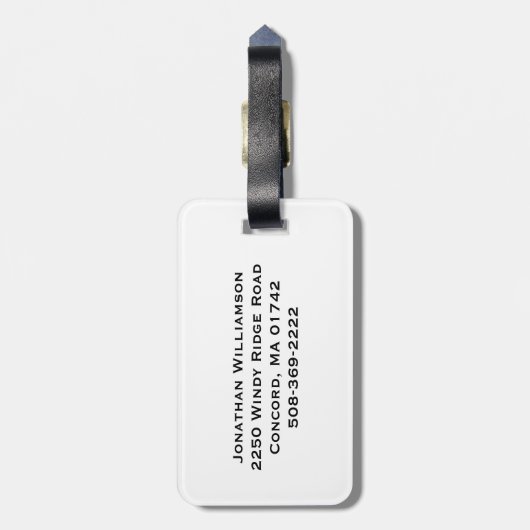 花嫁カスタムウェディングモノグラムのモダン父 ラゲッジタグ (裏面縦)