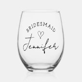 花嫁カスタム式パーソナライズされた結婚披露宴 ステムなしワイングラス (正面)