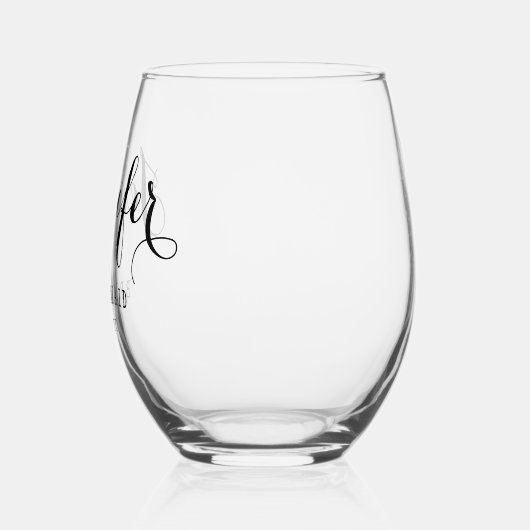 花嫁カスタム式パーソナライズされた結婚披露宴 ステムなしワイングラス (左)