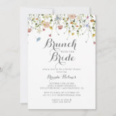 花嫁カラフルシャワー付き上品なワイルドブランチ 招待状 (正面)