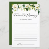 花嫁カードお気に入りのの白い花束の思い出 (正面/裏面)