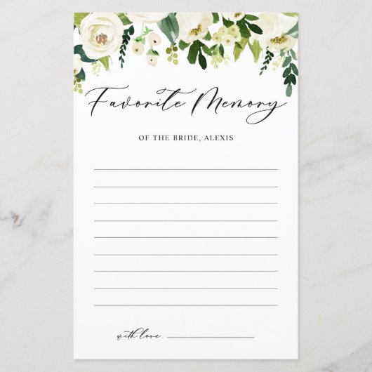 花嫁カードお気に入りのの白い花束の思い出 (正面)