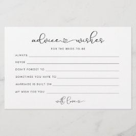 花嫁カードのためのミニマルな愛ハートアドバイス チラシ