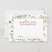 花嫁カードのワイルドフラワーブライダルシャワーアドバイス 招待状 (正面)