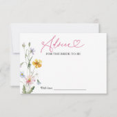 花嫁カードのワイルドフラワーブライダルシャワーアドバイス 招待状 (正面)