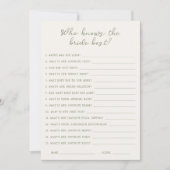 花嫁カードを知る手書きセージ最高の 招待状 (正面)