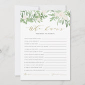 花嫁カードを知る水彩緑最高の草 招待状 (正面)